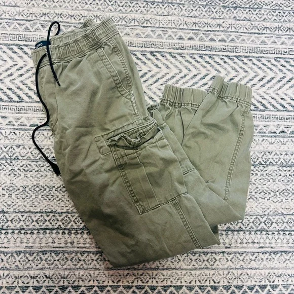 Aero Cargo Jogger Pants Women Size Small Green Minimalist Travel Elastic Wasit - Picture 9 of 9